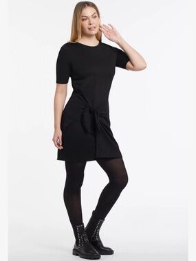 Tribal Black Knit Wrap Dress